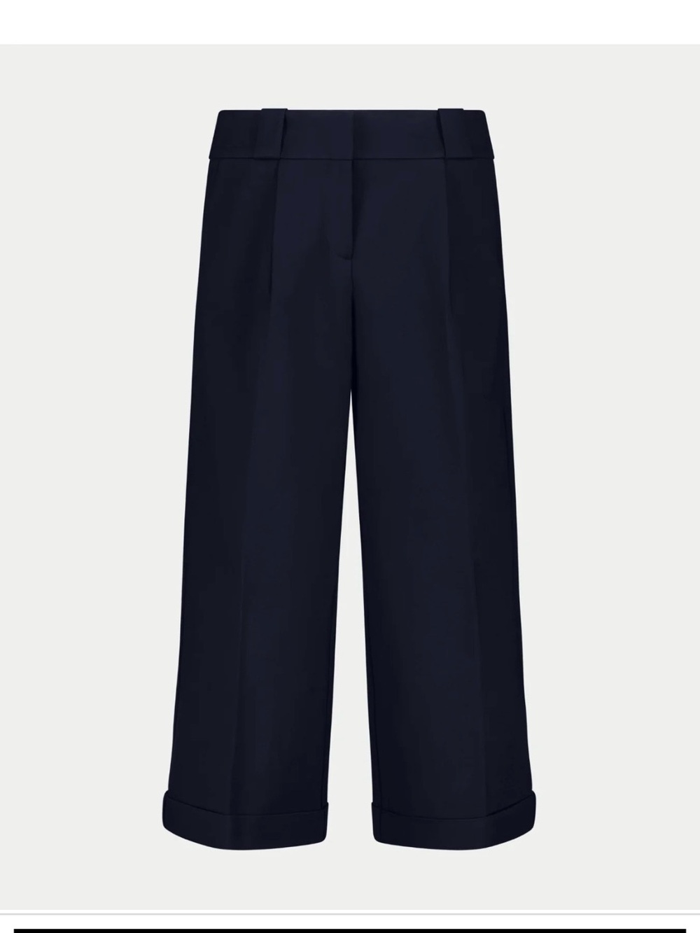 NWT Classic Six Cropped Wide-Leg Trousers in Navy